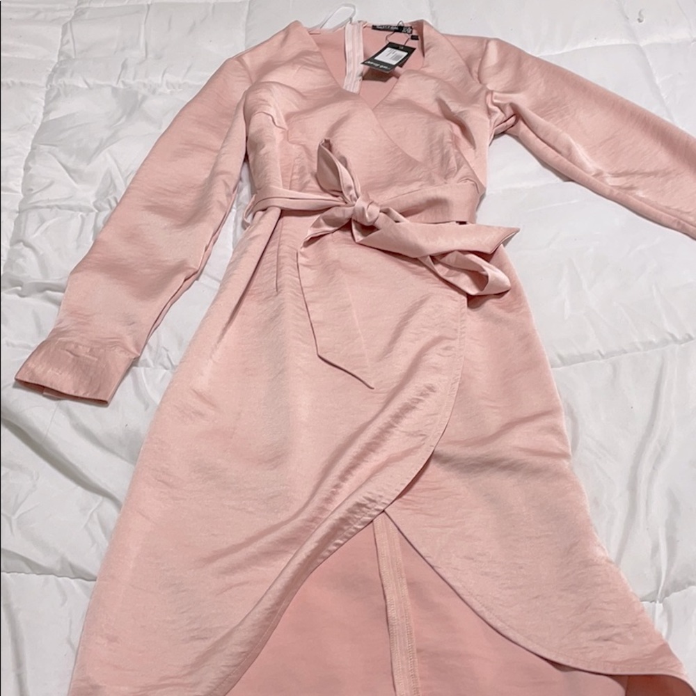 Pink pastel satin dress